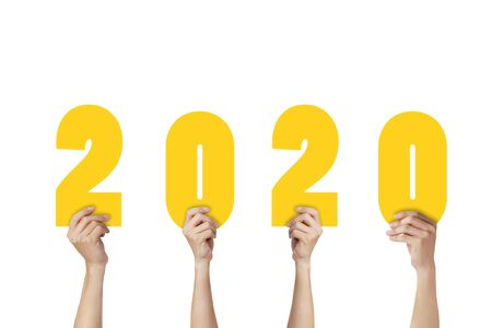 New Years Concept : Hands holding text words is 2020 for new year decoration.