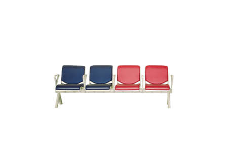 Long gate airport seat isolated on white background.