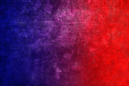 Abstract image of Studio dark room with lighting effect red and blue on black concrete wall grunge...