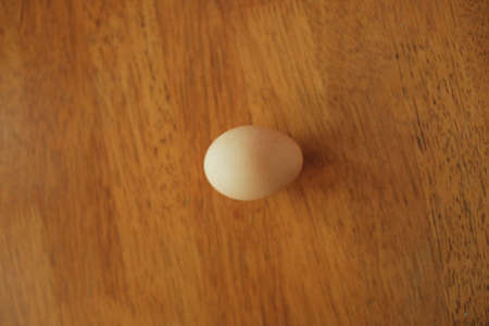 Egg on top of the wooden table