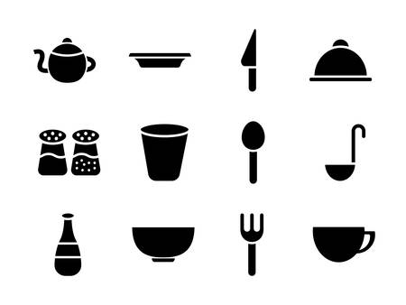 Dining Icon Set Glyph Styleのイラスト素材