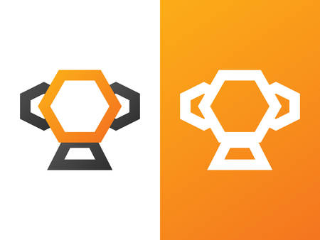 Trophy company logo template with gradient styleのイラスト素材