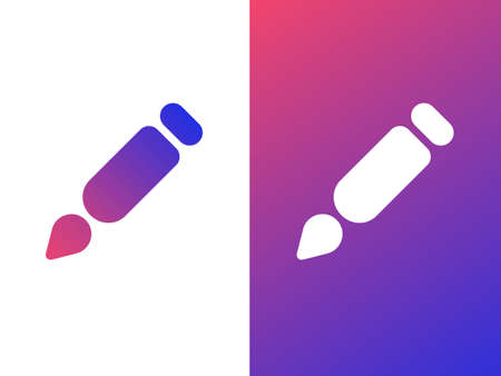 Pencil company logo template with gradient styleのイラスト素材