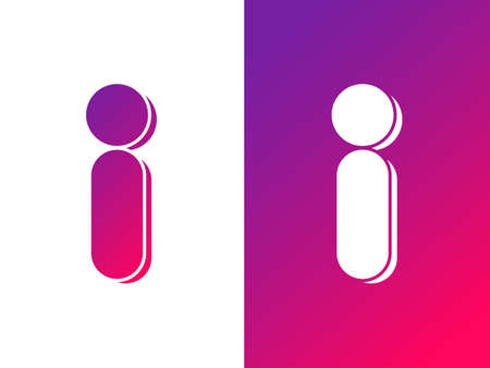 Letter 'I' logo design for brand and company with gradient style.のイラスト素材