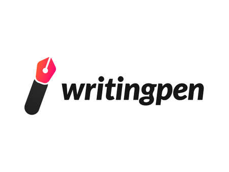 Writing pen  design for brand and company with gradient style.のイラスト素材