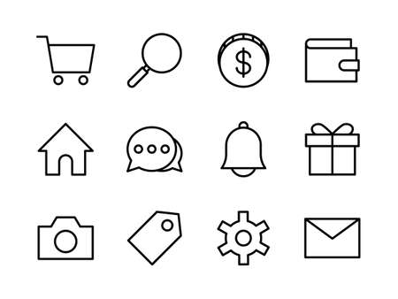 Ecommerce icon set with outline style. Suitable for any purpose.のイラスト素材