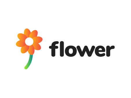 Flower logo design for brand and company with gradient style.のイラスト素材