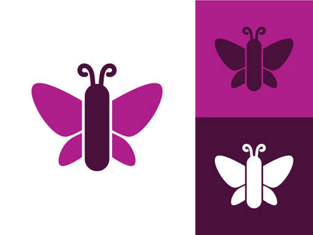 Butterfly logo design for brand and company with flat style.のイラスト素材