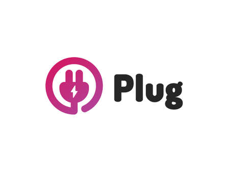 Plug logo design for brand and company with gradient style.のイラスト素材