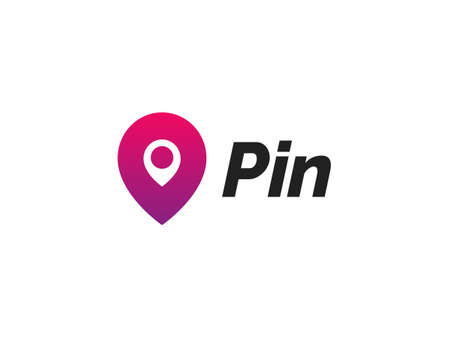 Pin logo design for brand and company with gradient style.のイラスト素材