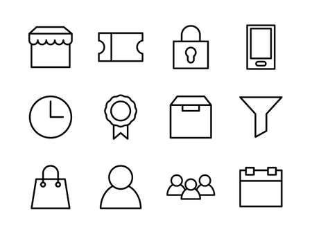 Ecommerce icon set with outline style. Suitable for any purpose.のイラスト素材