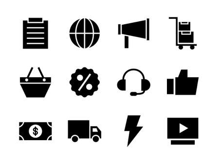 Ecommerce icon set with glyph style. Suitable for any purpose.のイラスト素材
