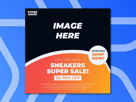 Social media post design template. Suitable for store promotion.のイラスト素材