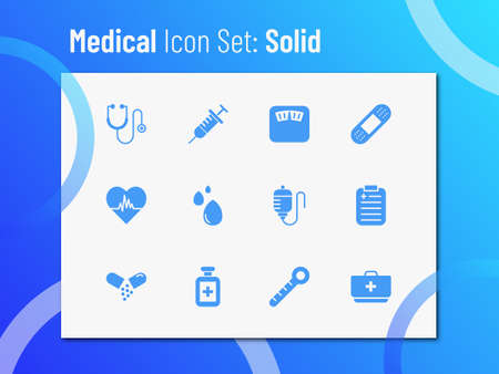 Medical icon set with solid style. Suitable for any purpose.のイラスト素材