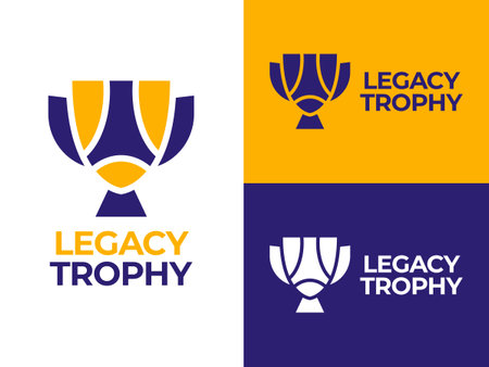 Legacy Trophy logo design with flat style. This logo is representing trophy and champion ideas.のイラスト素材
