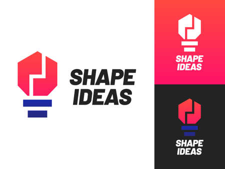 Shape Ideas logo design with gradient style.
This logo is representing inspiration and bulb ideas.
Suitable for innovation and creative agencies.のイラスト素材