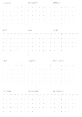 Simple Calendar template for 2021 on White Background. Week starts from Monday.のイラスト素材