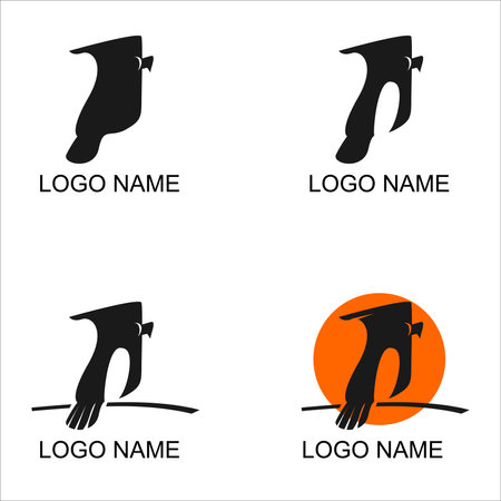 Set of vector logo design template. Footwear icon. Footwear symbolのイラスト素材