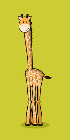 Cute cartoon giraffe. Vector illustration of a giraffe.のイラスト素材