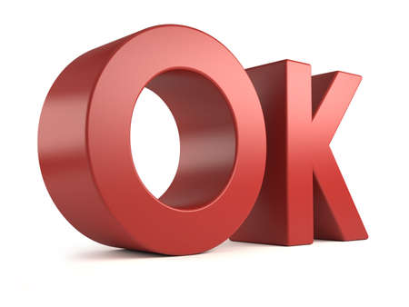 big 3d text - ok の写真素材