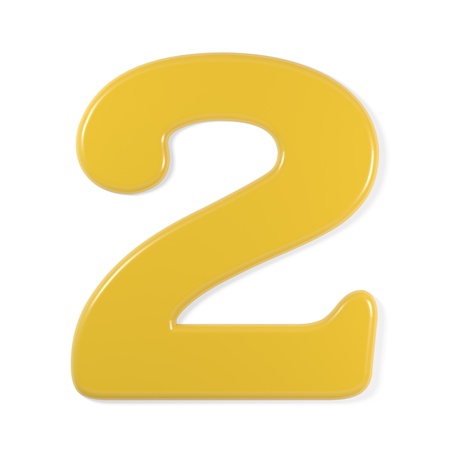 yellow font - number 2