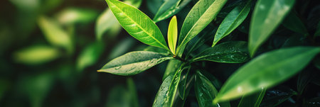 Close up of green leaf background with copy space for text or designの素材