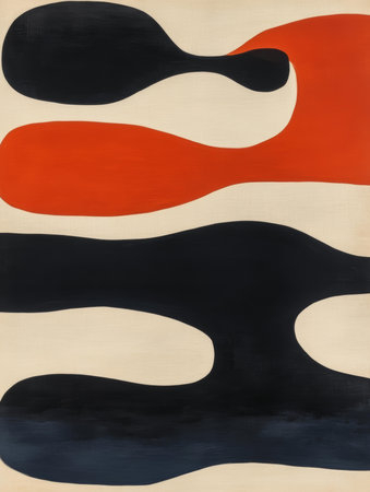 Abstract background with black, red and white stripes. Hand-drawn illustration.の素材