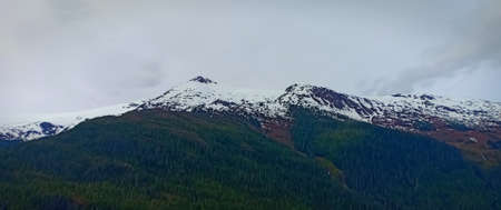 Snow covered mountain in Alaskaの写真素材