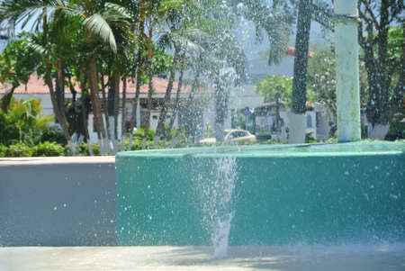 water fountain in a swimming poolのeditorial素材
