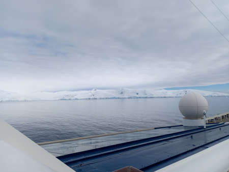 glacier in Antarctica and frozen water view from a cruise shipの写真素材