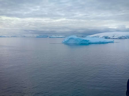 floating iceberg in Antarctica and blue oceanの写真素材