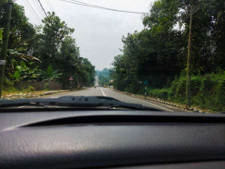 Highway in kerala taken from a carの写真素材