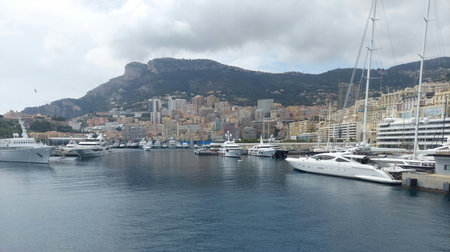 Quai louis Monoco 27 may a view from the cruise portのeditorial素材