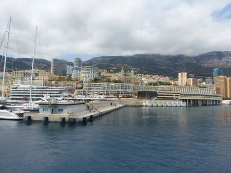 Quai louis Monoco 27 may a view from the cruise portのeditorial素材