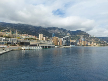 Quai louis Monoco 27 may a view from the cruise portの写真素材