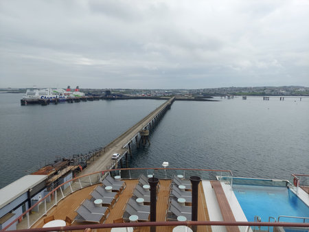 united kingdom 14 may 2023 Nautical vessel docked at Rio Tinto jetty on serene day in the UK.の写真素材