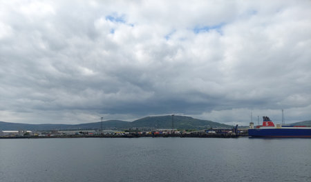 Belfast Ireland 16 may 2023 a view from victoria termianl northen Irelandの写真素材