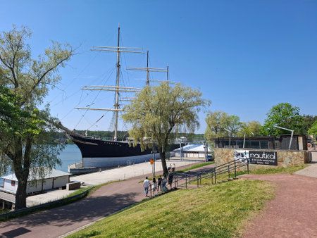 Museum ship Pommern Museum in the Ãland Islandsの写真素材