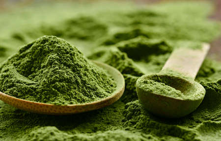 Green detox superfood powderの写真素材