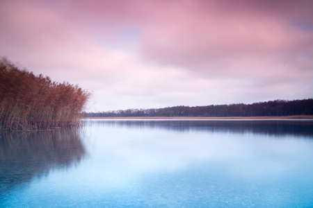 pastel Masuria lake landscapeの写真素材
