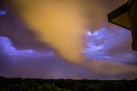severe thunderstorms over the city