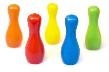 Little bowls on a white backgroundの写真素材