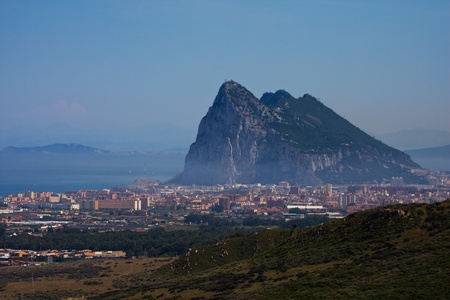 View to the Rock of Gibraltarの写真素材