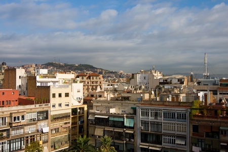View to the city of Barcelona の写真素材