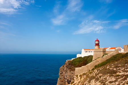 St. Vincent Cape and lighthouse Algarve, Portugal.の写真素材