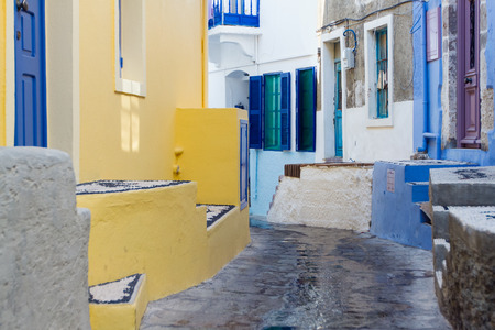 Architectural detail in Nissiros, Greece.の写真素材