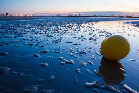 Evening on a beach in Belgium, Knokkeの写真素材