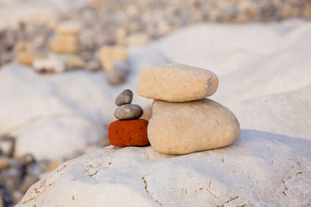 Beach stones on a pile