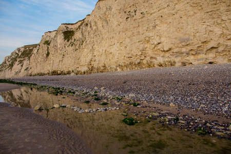Cliffs on a beach in Cap Blanc Nez, France