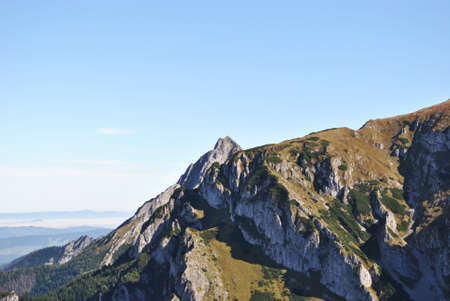 Beautiful mountain landscape. A trail leading through the Tatra National Park.の写真素材
